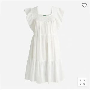 J. Crew Flutter Sleeve Voile Mini Dress in White Large
